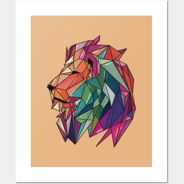 Lion Polygonal Wall Art by EzekRenne